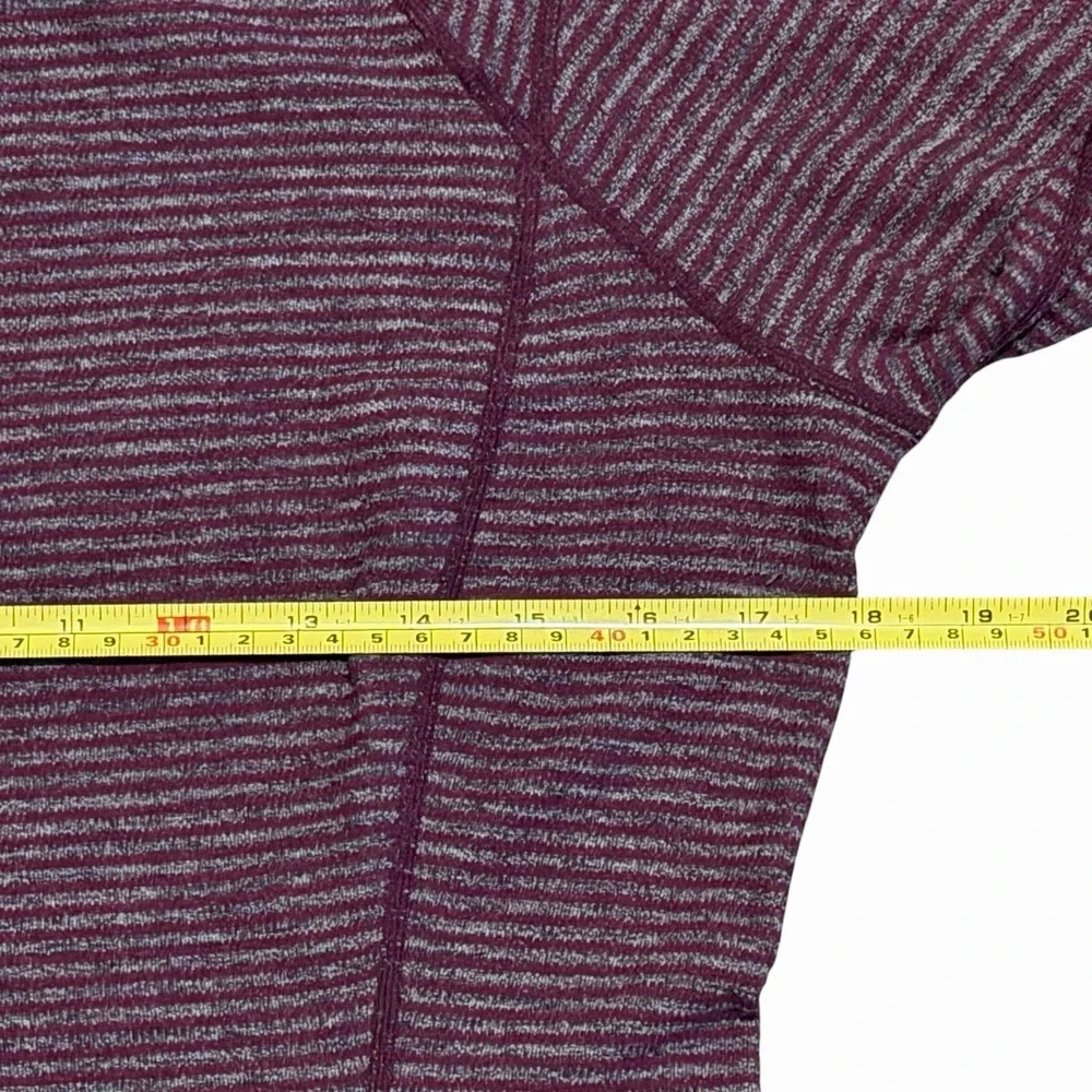 Lululemon Run: Turn Around Long Sleeve Shirt Black Swan Heathered Plum Womens 10